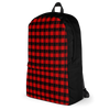 Red and Black Plaid Cross Backpack