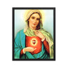 Mary Sacred Heart (Blue Sky) Framed poster