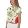 Floral Cross Ladies Crop Tee