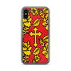 Slavic Flower Cross Royal Red iPhone Case