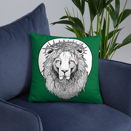 Lion of Nazareth Green Pillow