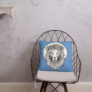 Lion of Nazareth Blue Pillow