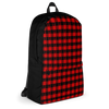 Red and Black Plaid Cross Backpack