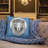 Lion of Nazareth Blue Pillow