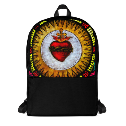 Flaming Heart Jesus Backpack