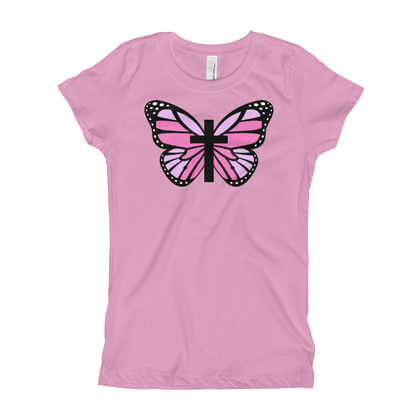 Pink Butterfly Girl's T-Shirt