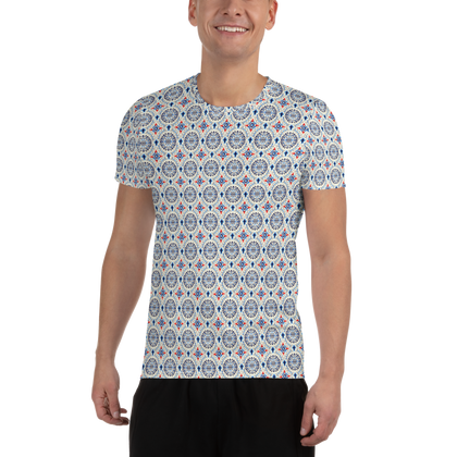 Blue Burst Cross Pattern T-shirt