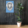 Lion of Nazareth Blue Framed poster