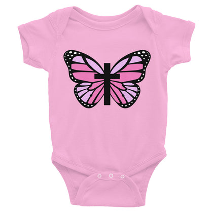 Pink Butterfly Cross Infant Bodysuit