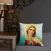 Mary Sacred Heart (Blue Sky) Pillow