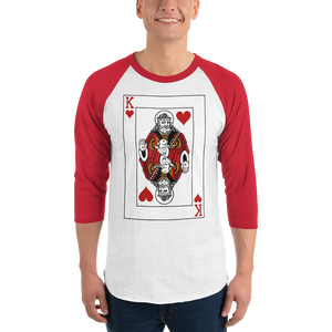 Jesus King of Hearts 3/4 Sleeve Shirt