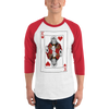 Jesus King of Hearts 3/4 Sleeve Shirt