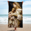 Our lady the blessed virgin Mary with Jesus and Lamb Towel