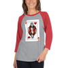 Jesus King of Hearts 3/4 Sleeve Shirt