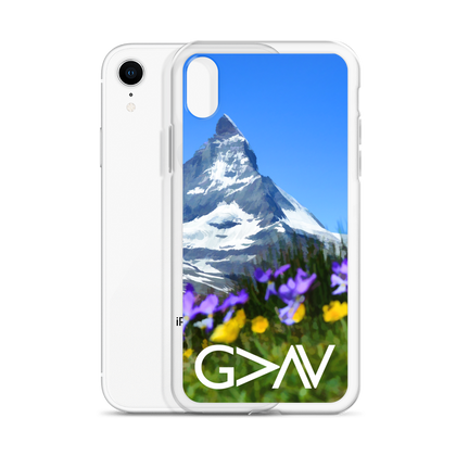 God is Greater than the Highs and Lows (Floral Mountain) iPhone Case