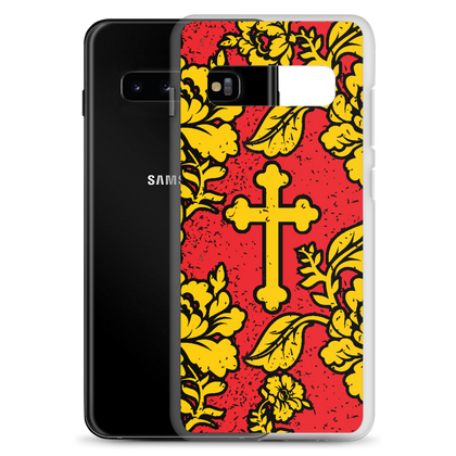 Slavic Flower Cross Royal Red Samsung Case