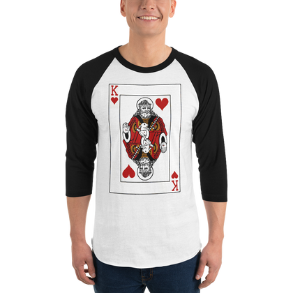 Jesus King of Hearts 3/4 Sleeve Shirt