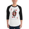 Jesus King of Hearts 3/4 Sleeve Shirt