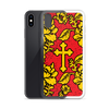 Slavic Flower Cross Royal Red iPhone Case