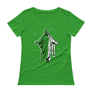 Jesus at night (Simplistic) Ladies' Scoopneck T-Shirt