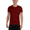 Red and Black Plaid Cross Men's T-shirt