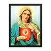 Mary Sacred Heart (Blue Sky) Framed poster