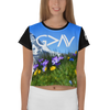 God is Greater than the Highs and Lows (Floral Mountain) Crop Top