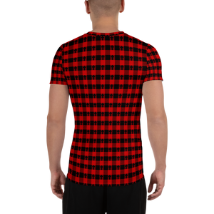 Red and Black Plaid Cross Men's T-shirt