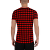 Red and Black Plaid Cross Men's T-shirt