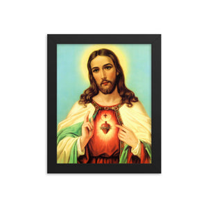 Jesus Sacred Heart (Blue Sky) Framed poster