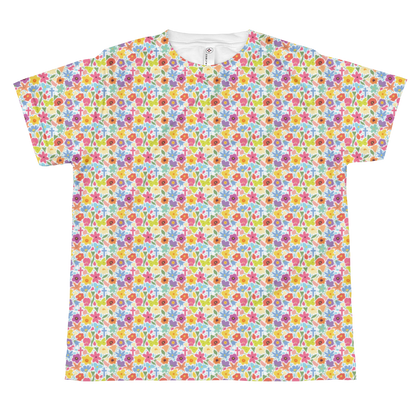 Fun Flowers and Cross Girl's T-shirt