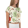 Floral Cross Ladies Crop Tee