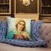 Mary Sacred Heart (Blue Sky) Pillow