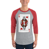 Jesus King of Hearts 3/4 Sleeve Shirt