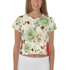 Floral Cross Ladies Crop Tee