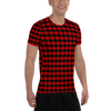 Red and Black Plaid Cross Men's T-shirt