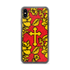 Slavic Flower Cross Royal Red iPhone Case