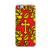 Slavic Flower Cross Royal Red iPhone Case