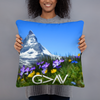 God is Greater than the Highs and Lows (Floral Mountain) Pillow