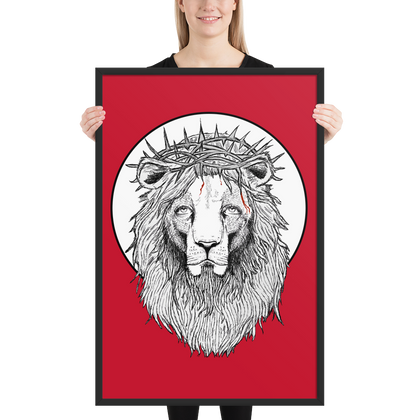 Lion of Nazareth Red Framed poster