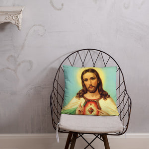 Jesus Sacred Heart (Blue Sky) Pillow