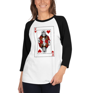 Jesus King of Hearts 3/4 Sleeve Shirt