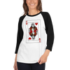 Jesus King of Hearts 3/4 Sleeve Shirt