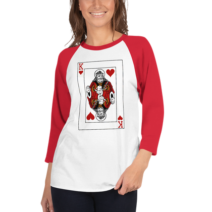 Jesus King of Hearts 3/4 Sleeve Shirt