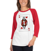 Jesus King of Hearts 3/4 Sleeve Shirt