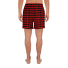 Red and Black Plaid Cross Men's Long Shorts