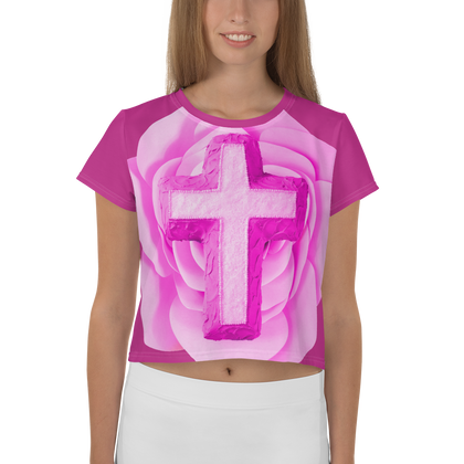 Cross Flower Burst Crop T-shirt