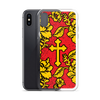 Slavic Flower Cross Royal Red iPhone Case