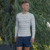 Blue Burst Cross Pattern Men's Rash Guard