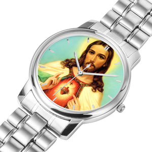 Jesus Sacred Heart Silver Watch